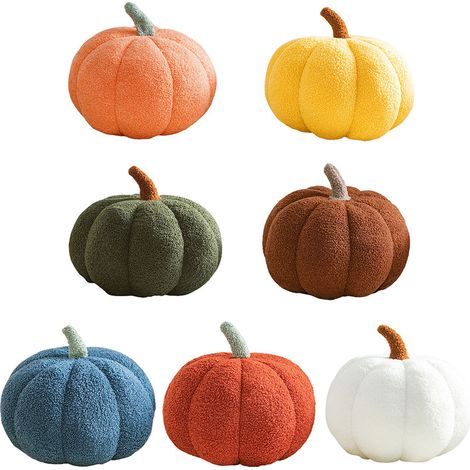 [Peluche] [Arte] [Almohada de Halloween y Acción de Gracias] [Almohada decorativa de calabaza de peluche] [Naranja] [Diámetro 20 cm] (1/5)