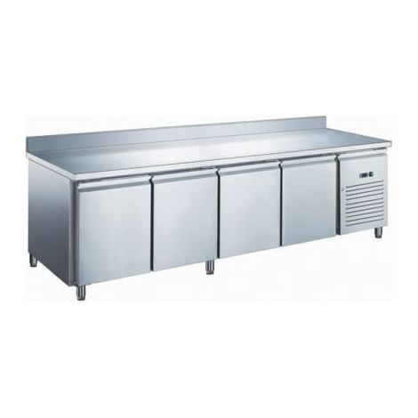 Table réfrigérée 600 positive 4 portes - 511 litres avec dosseret - Furnotel