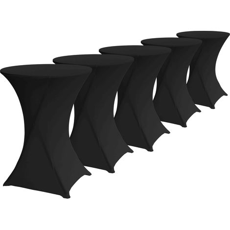Oviala – Lot de 5 housses noires pour tables mange-debout 110 x 80 cm – Protection élégante contre éclaboussures – Pour événements intérieur/extérieur