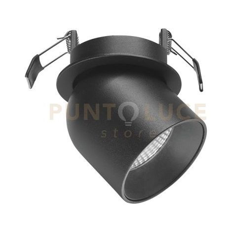 GFA442- FARETTO ORIENTABILE NERO SATINATO A LED 3000K 680LM 9W IP21 TONDO D.7CM DA INCASSO