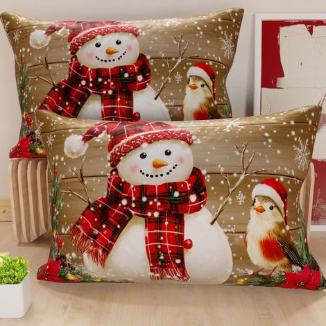 Paire de Housses de Coussin en Microfibre 50x80 cm, Coussins Décoratifs de Noël pour Chambre, Canapé, Salon, Lot de 2 Housses de Coussin, Taie d'oreiller de Noël 10