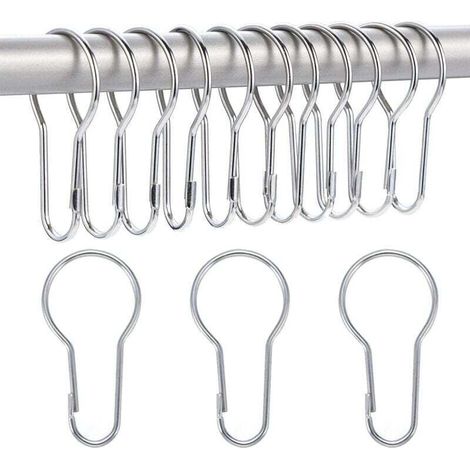 Lot de 40 anneaux de rideau de douche crochets de suspension pour le tri et l'organisation (1/5)