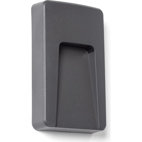 Balise Extérieure LED 3W Saillie Murale Rectangulaire Nilsa 4000K Anthracite Blanc neutre (1/5)