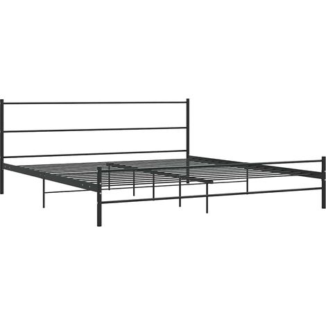 Lit Double, Lit Contemporain, Cadre de Lit noir métal 180x200 cm q7818 (1/5)
