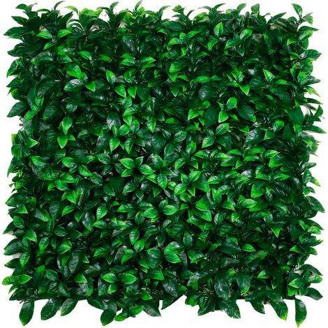 Paneles de pared seto artificial hoja de laurel 1m² - 4 piezas 50x50x4 cm