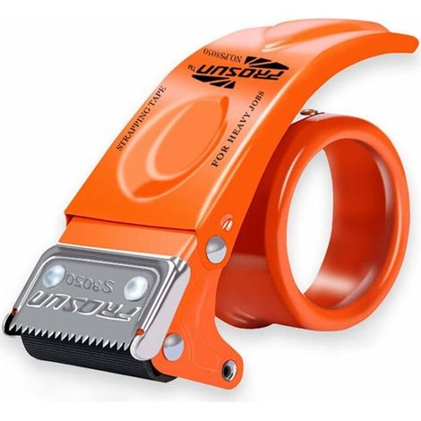 Dévidoir de ruban adhésif manuel pour ruban d'emballage de 50 mm (2 pouces), dévidoir portatif, orange (1/5)