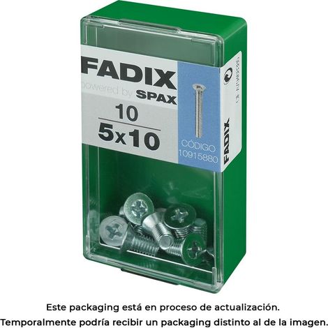Caja de 10 unidades de tornillo métrico con cabeza plana M 5x10mm Fadix (1/3)