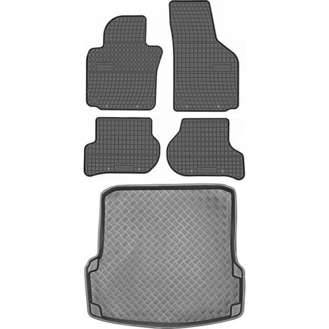 SET di tappetini in gomma per auto e tappetino per bagagliaio per Skoda Octavia II berlina/hatchback dal 2005 al 2013 (1/5)