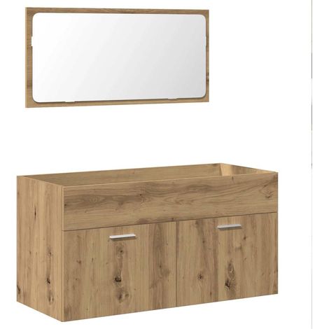 Maison Exclusive - Badschrank mit Spiegel Artisan-Eiche Holzwerks
