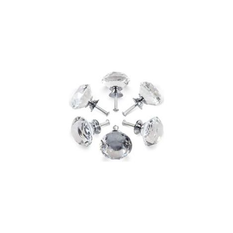 Poignées Sollbry 6 Crystal, poignées de tiroirs de meubles avec cristaux diamant de 30 mm, poignées pour portes de cuisine vitrées, armoires de rangement et commodes pour cuisines et meubles de maison (1/5)