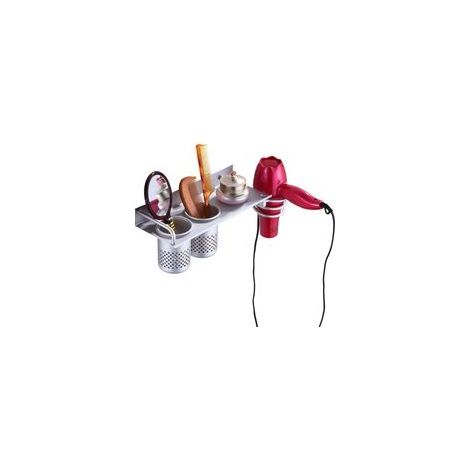 Soporte de pared para secador de pelo de baño, soporte de pared para secador de pelo con tornillos, soporte para plancha de pelo, soporte de aluminio para secador de pelo con clips para cables, ideal 