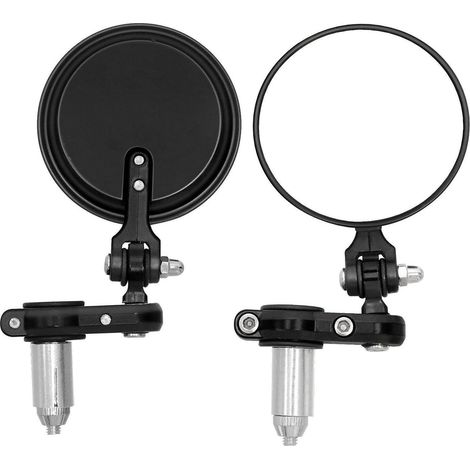 Rétroviseurs moto universels embout de guidon 360° aluminium CNC lot de 2 (1/5)