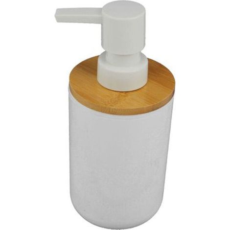 Distributeur de savon liquide blanc en bois pour salle de bain, accessoire de remplacement, fixation incluse, 1 pièce (1/2)