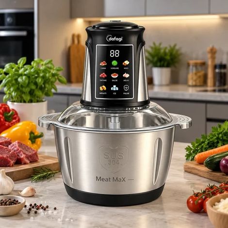 TRADE SHOP - Tritatutto Elettrico Da Cucina Multifunzione In Acciaio Da 5 Lt 500 W Touch Digitale - (1/5)