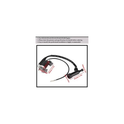 Bobine d'allumage pour moteurs Honda GX110, GX140, GX120, GX160 et GX200, pour allumage par bougie haute tension, améliore les performances électriques.