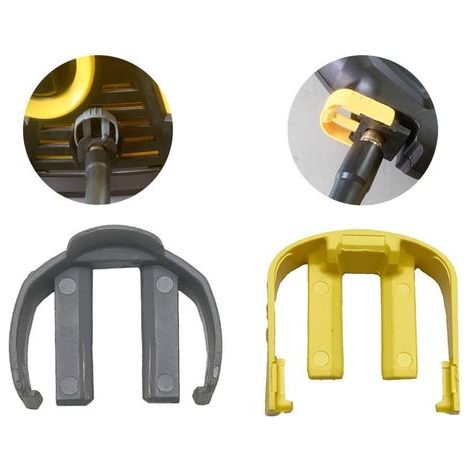 Clip C et raccord quick connect pour Kärcher K2/K3/K7, gâchette nettoyeur haute pression, clip jaune et bague grise (1/5)