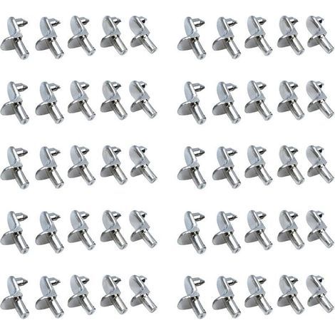 50PCS Taquet etagere Support Étagères de Métal Nickelé Goupilles de Support pour Armoire Bureau Accessoires (1/4)