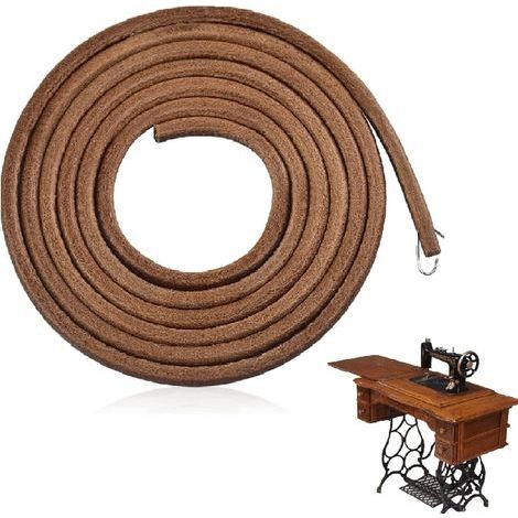 Lederriemen – Rundkordel – Für Nähmaschinen-Fußpedale – Strapazierfähiger und robuster Ersatz – Vintage-Stil – Braun – 183 x 0,5 cm (1/5)