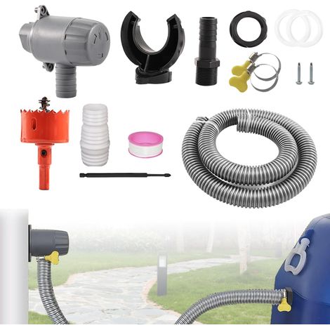 Rainwater Collector, Rainwater Collector for Downpipe 75 to 110 mm, Water Capture System with 1 m Hose for Roofs up to 80 m² (1/5)
