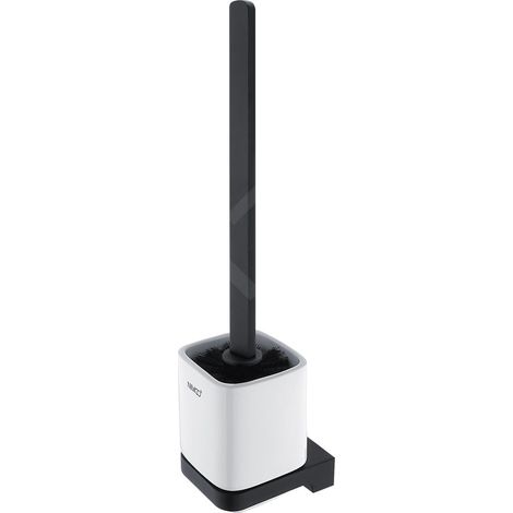 Nimco Maya - Brosse de toilette murale avec support, céramique blanche/noir mat MAC 29094KN-HR-90 (1/2)