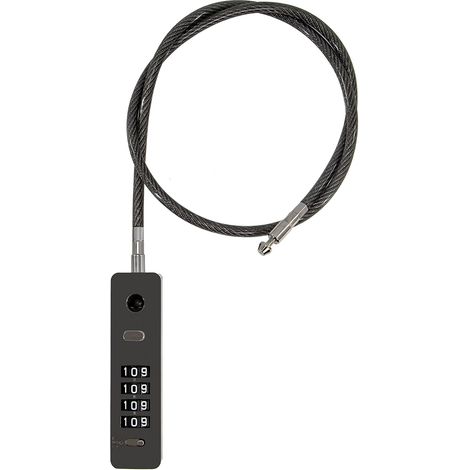 Serrure à combinaison Câble de sécurité en acier pour bagage résistant aux intempéries avec code réinitialisable, Câble antivol en acier tressé (2.3 Feet 5 mm, Gris Pistolet) (1/5)