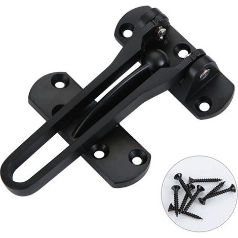 Cerradura para puerta interior, Con 7 tornillos, Metal, Tope de puerta de apertura interior, Cerradura para portón, Puerta segura, Plateada (1/5)