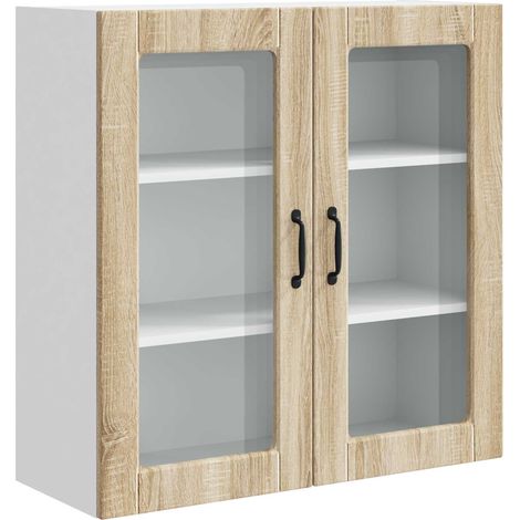 Maison Exclusive - Cabinet en verre mural PORTO Chêne Sonoma 80 x 31 x 80 cm (1/5)