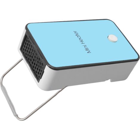 Mini-chauffage d'appoint à chauffage rapide et silencieux, bleu, portable, avec support rotatif, pour bureau, chambre, école, prise européenne 220 V. (1/5)