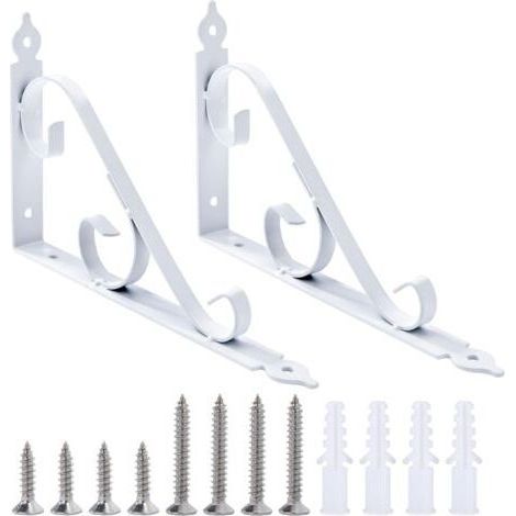 1 Paire (Blanc) Support Étagère Mural en Métal Support Équerre Triangulaire 90 Degrés Multifonctionnel D'étagère de Support avec Vis pour Jardinage, Salle de Bains, Cuisine 250mm x 164mm