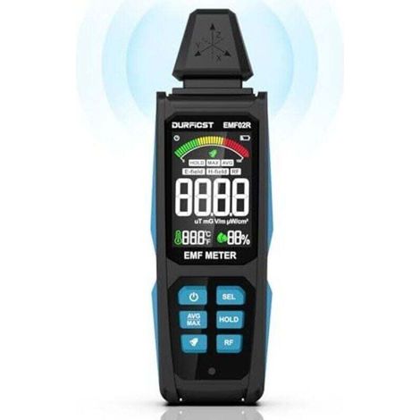 Contatore EMF, rilevatore di campi elettromagnetici digitale ricaricabile 5 in 1 per segnali EF, RF, MF e WiFi (1/4)