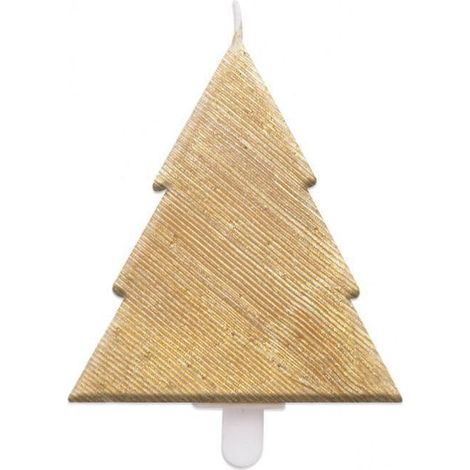 Bougie - Scrapcooking - Sapin - Doré - Décoration de fête - Noël