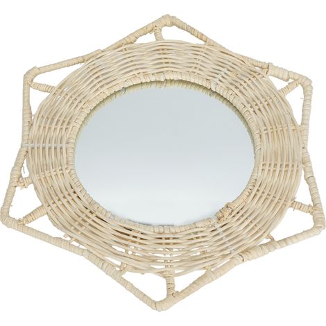 Miroir Antique Décoratif Mur Petit Rond Suspendu Durable pour la Maison