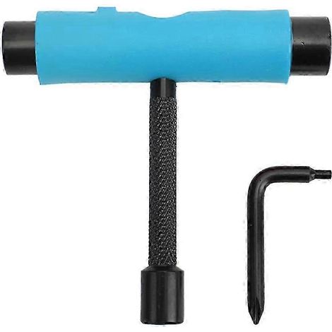 Outil de skate portable multifonction avec clé hexagonale en T et tête en L pour des réglages en déplacement (1/5)