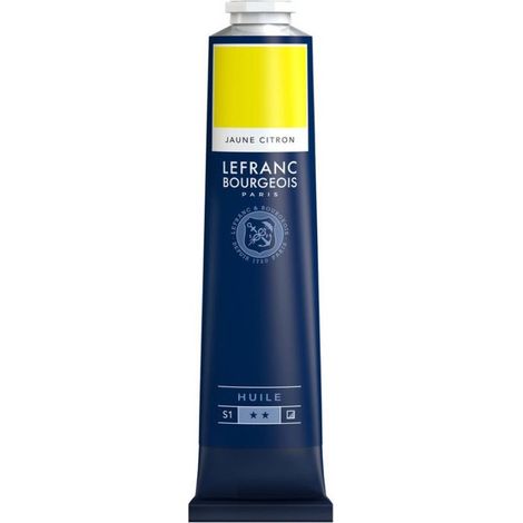 Peinture à l'huile en tube jaune citron 150ml - Lefranc & Bourgeois