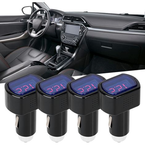4 voltmètres de voiture avec affichage numérique LED et détecteur de tension de batterie (1/5)