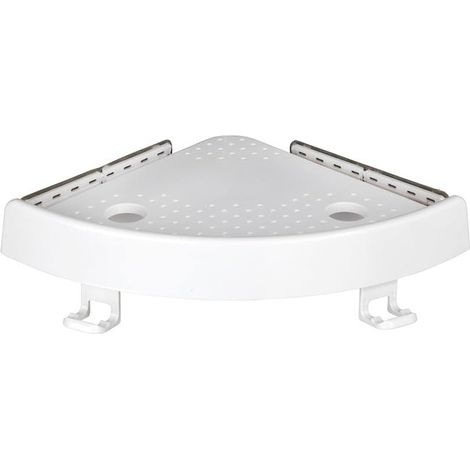 royaluxe - Tablette d'angle à fixation rapide blanc - Fixer sans percer de trous, Plastique (ABS), 33 x 4.5 x 24cm, Blanc (1/5)