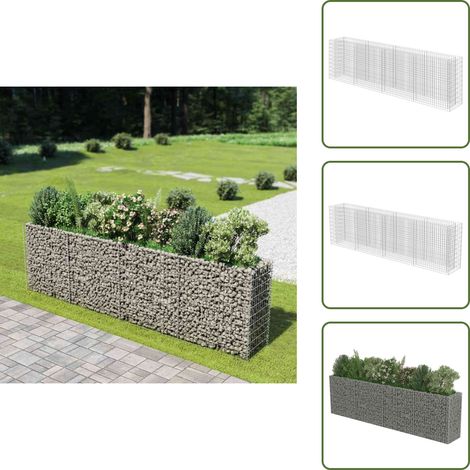 Lit surélevé à gabion Acier galvanisé 360x50x100 cm - Jardinière En Gabion - Bac À Plantation - Border Fleurie - Jardin Vertical - Décoration Extérieur (1/5)