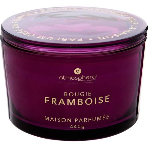 Bougie Parfumée en Verre "Glowy" 440g Framboise (1/2)