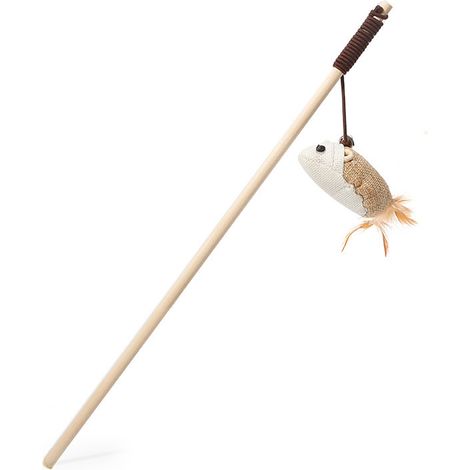 Baguette Teaser pour chat, bâton en bois, jouet interactif de meulage de griffes, Durable, intéressant et amusant pour l'intérieur et l'extérieur, Type 1 (1/5)