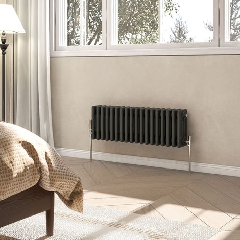 AVER-GROWTH 4 Column Traditional Cast Iron Style Radiator Anthracite 300x830mm (1/5)