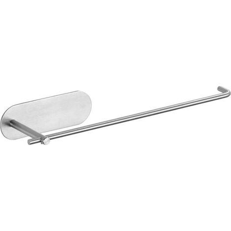 Porte-serviettes sous meuble en acier inoxydable - Porte-rouleau de papier essuie-tout autocollant facile à déchirer d'une seule main, argenté-AquaForge (1/5)