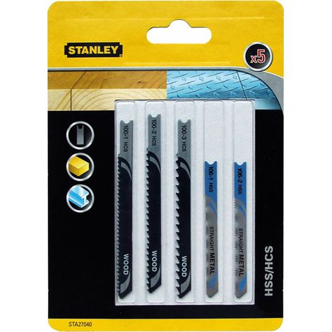 LAMA PER SEGHETTO ALTERNATIVO SET MISTO HCS (3 pz) + HSS (2 pz) - blister  - STANLEY