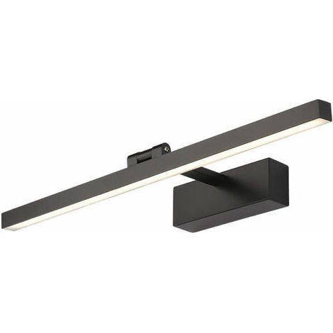 Aplique de pared para baño de 40 cm – LED de 9 W 3000 K/4000 K/6000 K – Metal negro – Flujo luminoso de 585 lm – Ángulo de haz de 120° – AC100-240 V (1/5)