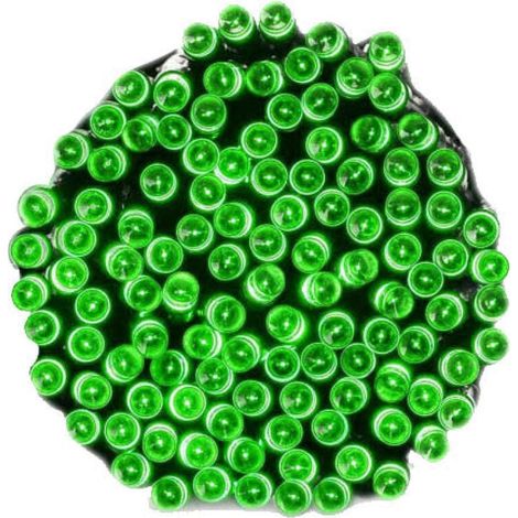 Luces LED verdes para árbol de Navidad, para uso en interiores, 100 unidades, diodo único resistente a la quema, alimentadas por la red eléctrica. (1/5)