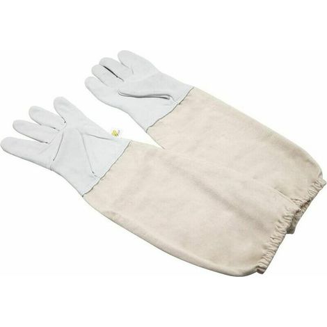 Imkerhandschuhe mit Belüftung, langen Ärmeln aus Segeltuch, elastischen Bündchen, belüftet, Imkerhandschuhe aus Ziegenleder, schützen vor Bienenstichen