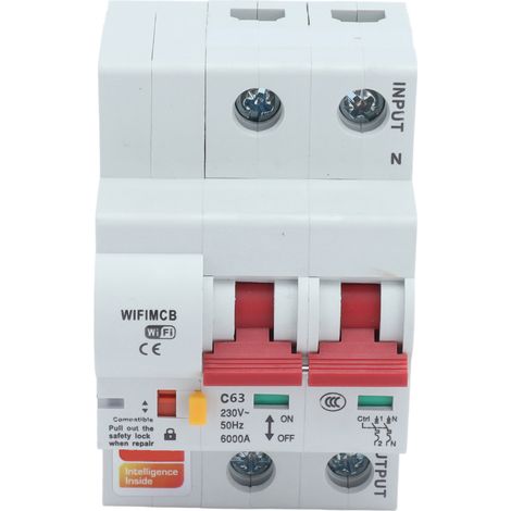 Disjoncteur intelligent 2P Domestique WiFi Bluetooth Commande à distance via App Coupure surcharge 220V 63A (1/5)