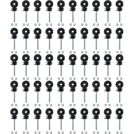 Confezione da 50 isolatori per recinzioni elettriche, isolatori filettati per recinzioni elettriche per bestiame, accessori per sistemi a griglia, tubo tetragonale, tubo tondo, tubo angolare. (1/5)