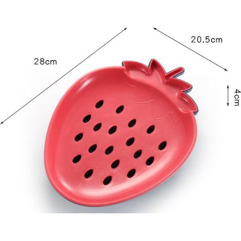 assiettes à fraises neuves, assiettes à fruits double couche, assiettes à égoutter transparentes et légères, assiettes à goûter créatives (1/4)