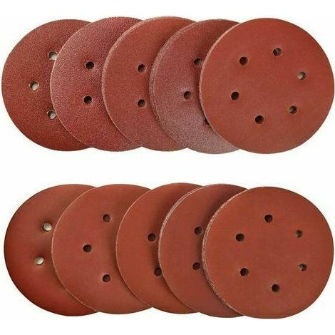 100 dischi abrasivi da 150 mm, grana 40/80/120/180/320/600/800/1000/1500/2000, ideali per levigatura/lucidatura/rimozione della ruggine, per levigatrice orbitale rotocalco a 6 fori B