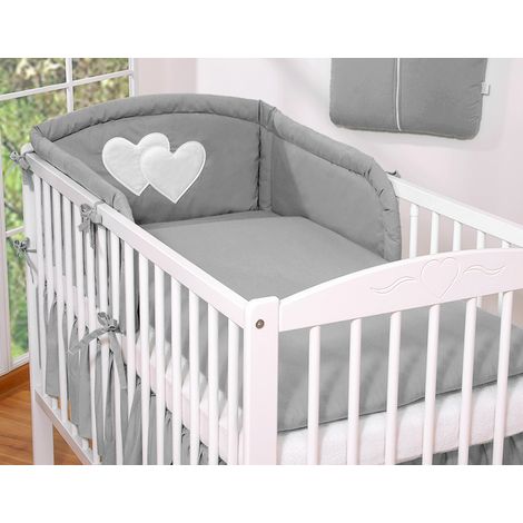Set di biancheria da letto a 3 pezzi 120x90 - Cuori color antracite (1/5)